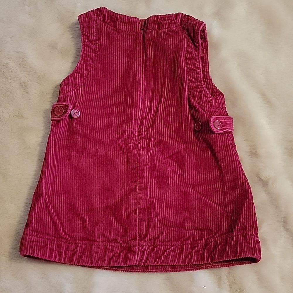 GAP 2-PIECE RED CORDUROY JUMPER DRESS WITH BLOOMERS, SIZE 6-12 MONTHS - Picture 6 of 11